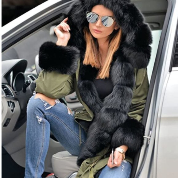 Women Thicken Warm Winter Coat Hood Parka Overcoat - Picture 2 of 4